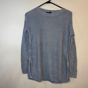 Polo Ralph Lauren Women XS Blue Knit Sweater Long Sleeve Side Slits